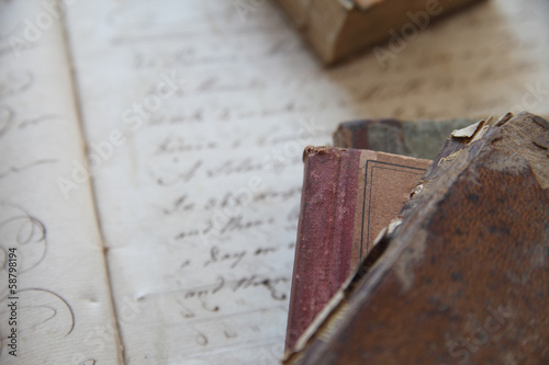 Photo: old books with 18th century handwriting old books with 18th century handwriting