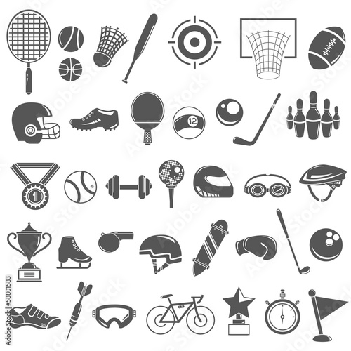 Vector: sport equipment icons set sport equipment icons set