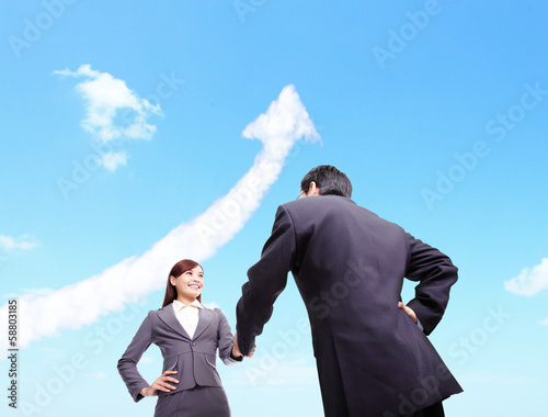 Photo: Success Business concept - woman and man handshake Success Business concept - woman and man handshake