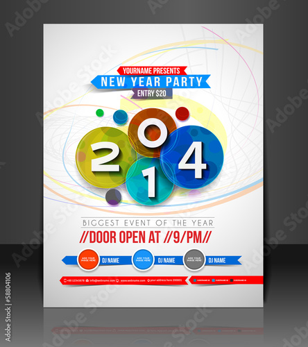 Vector: New Year Party Flyer & Poster Template New Year Party Flyer & Poster Template