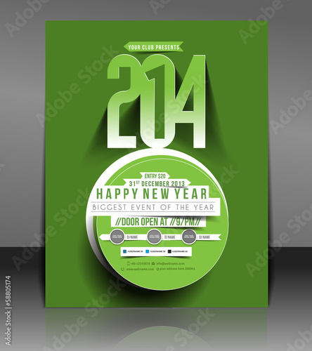 Vector: New Year Party Flyer & Poster Template New Year Party Flyer & Poster Template