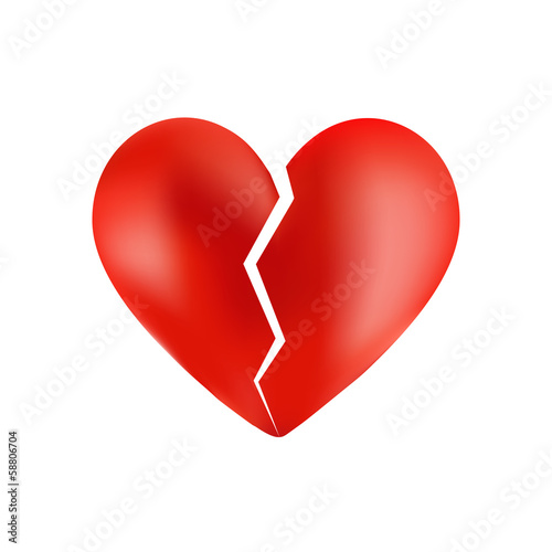 Vector: Broken heart isolated on white Broken heart isolated on white
