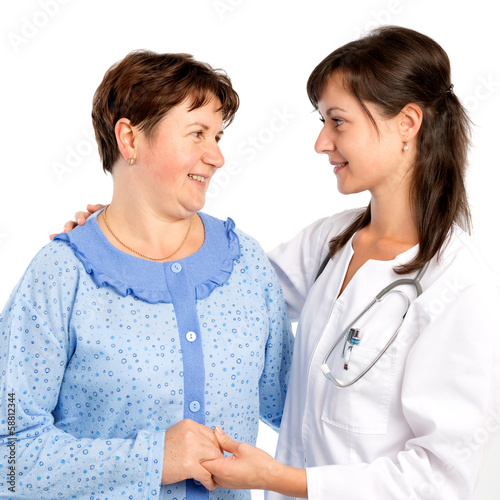 Photo: Senior woman with nurse smiling Senior woman with nurse smiling
