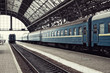 Railway station with train Railway station with train
