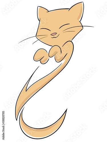 Vector: Styled cute abstract cat Styled cute abstract cat
