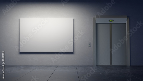Illustration: blank picture in the elevator's hall blank picture in the elevator's hall
