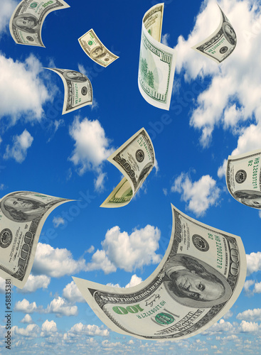 Photo: Money in the sky, vertical composition. Money in the sky, vertical composition.