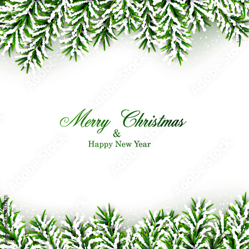 Vector: Fir christmas frame. Fir christmas frame.