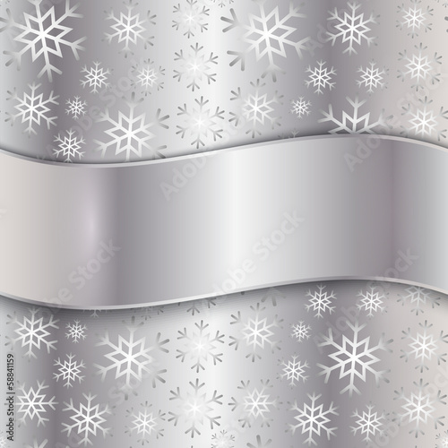 Vector: Vector Silver Plate with snowflakes Vector Silver Plate with snowflakes