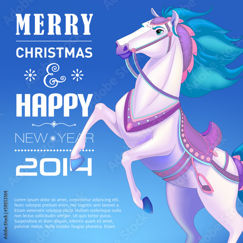 Vector: Horse on background, symbol of New Year 2014. Horse on background, symbol of New Year 2014.