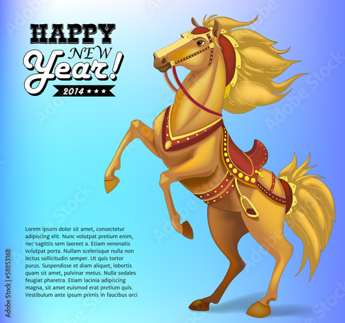 Vector: Horse on background, symbol of New Year 2014. Horse on background, symbol of New Year 2014.