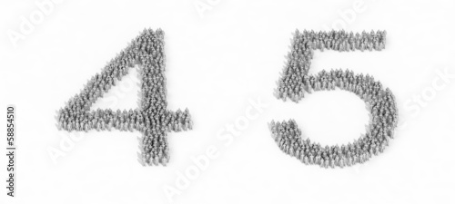 Illustration: Human crowd alphabet Human crowd alphabet