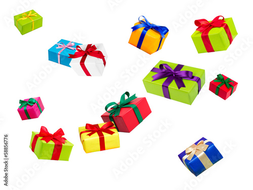 Photo: Geschenke vor weißem Hintergrund Geschenke vor weißem Hintergrund
