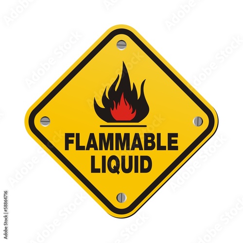 Vector: yellow sign - flammable liquid yellow sign - flammable liquid