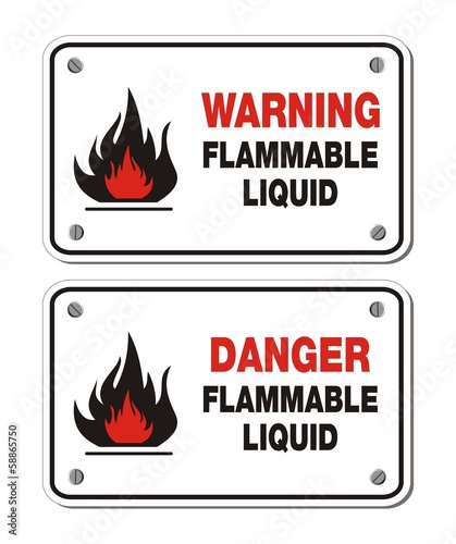 Vector: rectangle signs - warning and danger flammable liquid rectangle signs - warning and danger flammable liquid