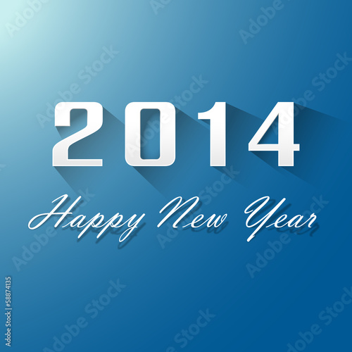 Vector: Happy New Year 2014 On Blue Background Happy New Year 2014 On Blue Background