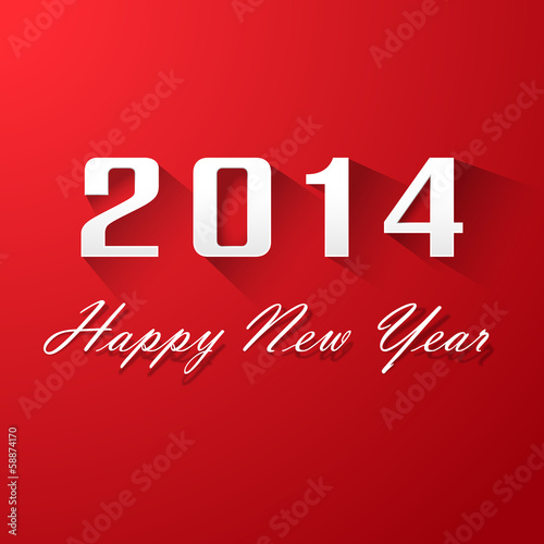 Vector: Happy New Year 2014 On Red Background Happy New Year 2014 On Red Background
