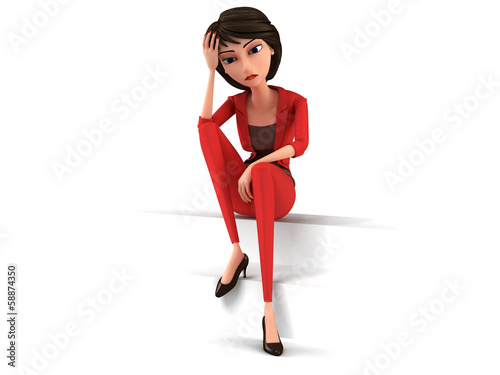 Illustration: Confused Businesswoman Confused Businesswoman
