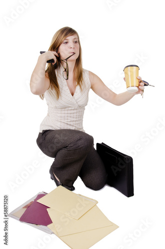 Photo: Clumsy businesswoman Clumsy businesswoman