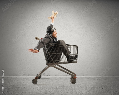 Photo: Crazy businessman like a child Crazy businessman like a child