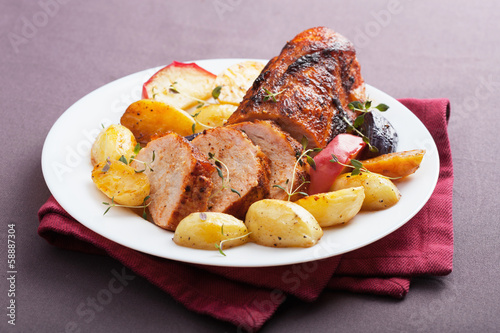 Photo: pork baked with vegetables pork baked with vegetables