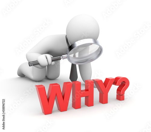 Illustration: Businessman looking at the problem Businessman looking at the problem