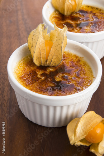 Photo: French dessert - cream brulee, burnt cream French dessert - cream brulee, burnt cream