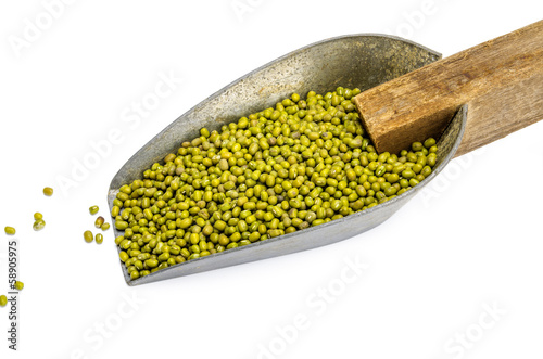 Photo: Isolated grean beans laping Isolated grean beans laping