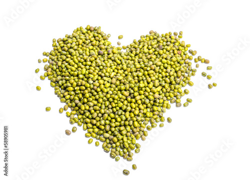 Photo: Green beans arranged in a heart shape Green beans arranged in a heart shape