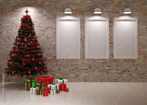 Illustration: Cristmas Banners on wall Cristmas Banners on wall