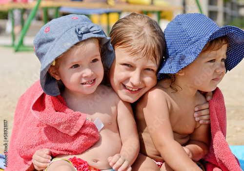 Photo: children on the beach children on the beach