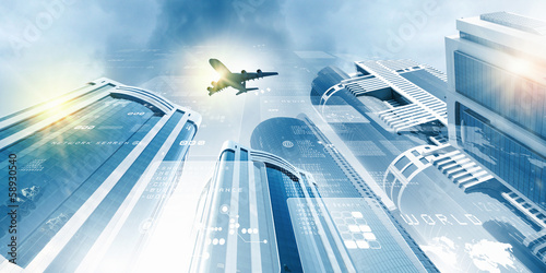 Illustration: Plane in sky Plane in sky