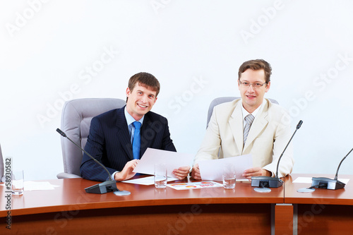 Photo: Two businessmen at meeting Two businessmen at meeting