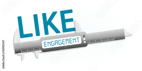 Vector: Like engagement precision measuring tool concept Like engagement precision measuring tool concept