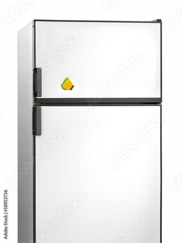 Photo: Old fridge with banana plastic magnet Old fridge with banana plastic magnet
