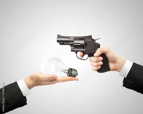 Photo: gun and bulb gun and bulb