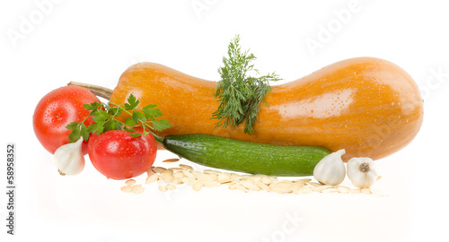 Photo: vegetables on a white background vegetables on a white background