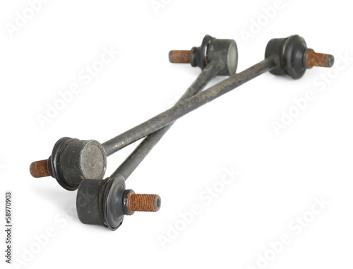 Photo: Stabilizer link rod isolated on white background Stabilizer link rod isolated on white background
