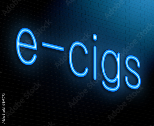 Illustration: E-cigarette concept. E-cigarette concept.