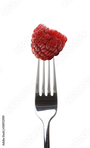 Photo: Himbeere auf Gabel Himbeere auf Gabel