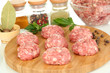 Raw meatballs with spices Raw meatballs with spices