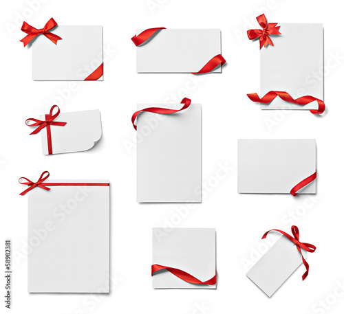 Photo: ribbon bow card note chirstmas celebration greeting ribbon bow card note chirstmas celebration greeting