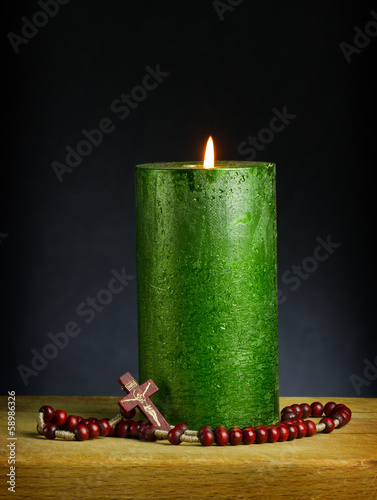 Photo: candle with cross candle with cross