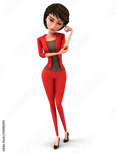 Illustration: Confused Businesswoman Confused Businesswoman