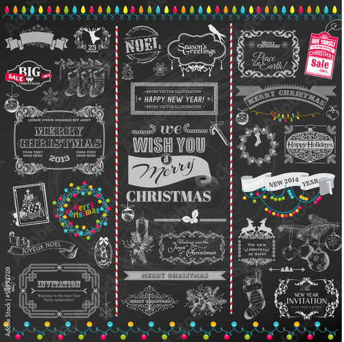 Vector: Vector Set: Christmas Calligraphic Design Elements Vector Set: Christmas Calligraphic Design Elements