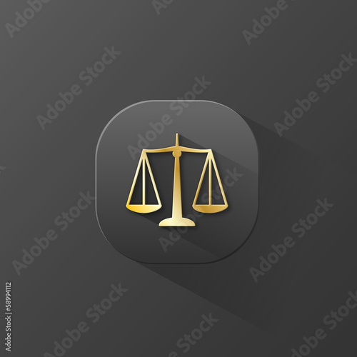 Illustration: “SCALES OF JUSTICE" Icon (rights legal advice law button) “SCALES OF JUSTICE" Icon (rights legal advice law button)
