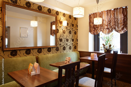 Photo: beautiful interior of modern restaurant beautiful interior of modern restaurant