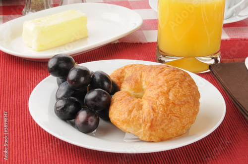 Photo: Croissant and grapes Croissant and grapes