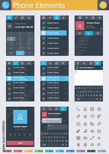 Vector: Phone elements Phone elements