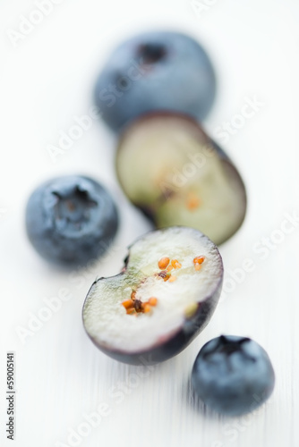 Photo: Blueberries, vertical shot, macro Blueberries, vertical shot, macro